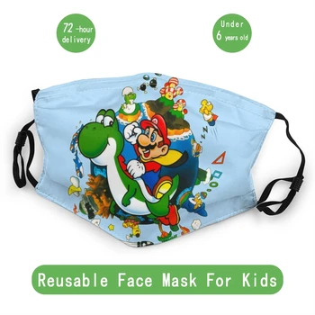 Super Mario World Planetos Vaikai Ne Vienkartiniai Burnos, Veido Kaukė Anti Migla Apsauga Nuo Dulkių Kaukė, Apsauginis Dangtis Respiratorius Mufelinė