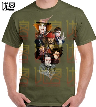 Sweeney Todd, Edward Scissorhands, Willy Wonka, Jack Sparrow, Barnabas Collins, Madhatter. Tshirts