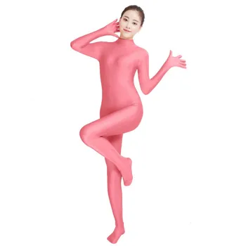 (SWH023) Šviesiai Rausvos Spandex viso Kūno Oda Stora, Jumpsuit Zentai Kostiumas Bodysuit Kostiumas Moterims/Vyrams Unitard Lycra Dancewear