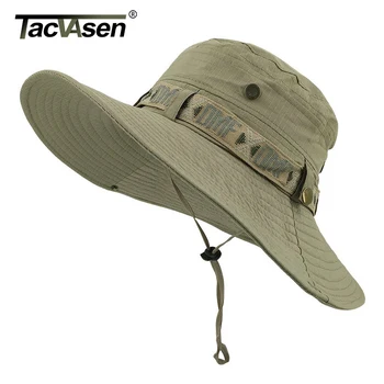 TACVASEN Armijos Vyrai, Taktiniai Snaiperis Skrybėlės Žuvų Kibirą Skrybėlės Boonie Hat Vasaros Saulės Apsaugos Safari Bžūp Karinis Žygis Medžioti Kepurės Kepurės