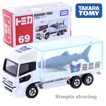 Takara Tomy Tomica Nr 69 Akvariumas Sunkvežimio Modelis Kit Miniatiūriniai Diecast AUTOMOBILIŲ Žaislas Karšto Sunkvežimis Pelėsių Pop Vežėjas