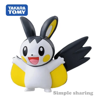 Takara Tomy Tomica Pokemon Pocket Monstras Moncolle M-028 Emolga 3-5cm Mini Dervos Anime Pav Žaislai Vaikams Kolekcionuojamų