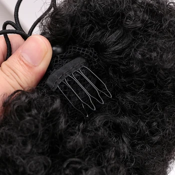 TALANG Sintetinių Afro aukštos sluoksniuotos garbanotas plaukų Chignon Bun Hairpieces su raišteliu ir įrašai plaukų priauginimas 8 cm