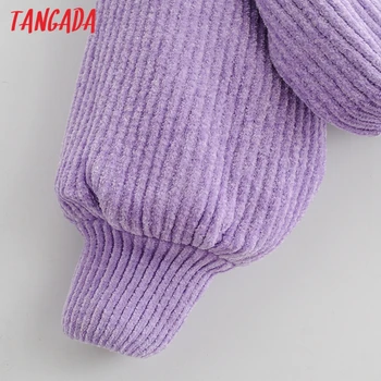 Tangada Moterų 2020 M. Mados Elegantiška Violetinė Megzti Megztinis megztinis O Kaklo Moterų Negabaritinių Puloveriai Prašmatnus Viršūnes 1F205