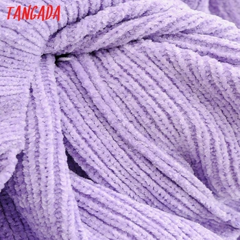 Tangada Moterų 2020 M. Mados Elegantiška Violetinė Megzti Megztinis megztinis O Kaklo Moterų Negabaritinių Puloveriai Prašmatnus Viršūnes 1F205