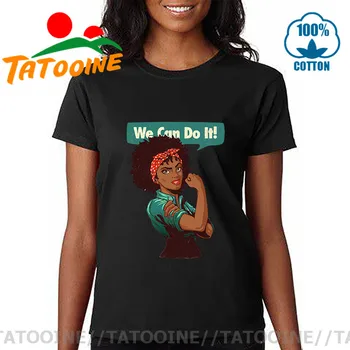 Tatooine Įdomu, Juokinga, Mes Galime Padaryti, Tai marškinėliai moteris Juoda Mergaitė, marškinėlius Black Queen Puiki dovana stiprių moterų Tee mergina galia Viršūnės