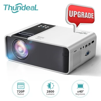ThundeaL Mini Projektorius TD90 Atnaujinti Native 1280 x 720P Nešiojamasis Projektorius TD90 40 Laipsnių Keystone 