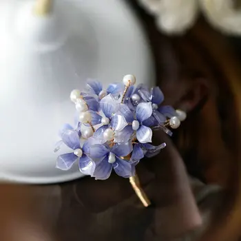 Tiesioginis pardavimas madinga moterų, bižuterijos natūralių perlų rankų darbo gėlių megztinis sagės lady papuošalai accessries