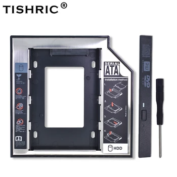 TISHRIC Aliuminio HDD Caddy 9.5 12.7 mm SATA 3.0 Optibay 2.5