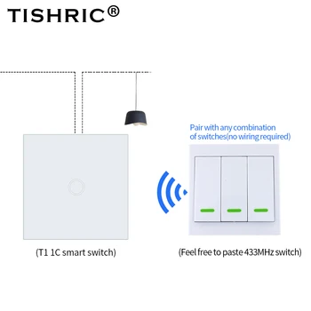 TISHRIC RF Nuotolinio valdymo pultelis 433Mhz Siųstuvas Sieninės Sticky Smart/ 