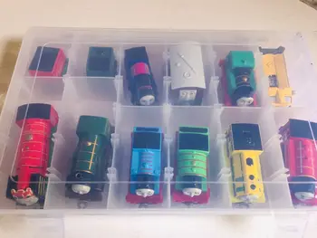 Tomas ir Draugas Nešiojamų Plastiko talpinimo Palaikykite 12 Traukiniai Modelis Automobiliai, Universalios PVC Traukinio rašomasis stalas Vaikams Juguetes Dovanos