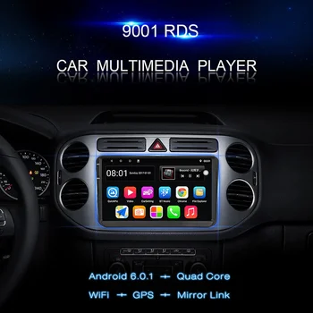 TOPSOURCE Automobilio Multimedia Player 9 Colių Android 2 Din Su GPS Wifi RDS Automobilio Radijo VW/Volkswagen/POLO/PASSAT/Golf/Skoda/Fabia