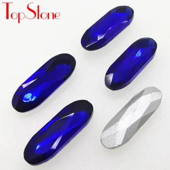 TopStone Ilgio Ovalo formos Pointback Kristalų Išgalvotas Akmenys, Stiklas, Cirkonio 5x15mm 7x21mm, 
