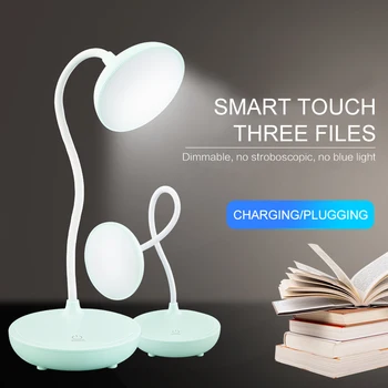 Touch Kontrolė, Kolonėlė, USB Įkraunamas LED Stalo, Naktiniai staleliai, Lempa Vaikų Skaitymo Tyrimą, Lovos, Miegamojo Kambarį