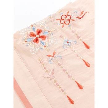 Tradicinis kinų Liaudies Šokių Suknelė Moterims Mergaičių Pasakos Siuvinėjimo Kimono Šifono Sijonas Nustatyti Vasaros Hanfu Drabužių Streetwear