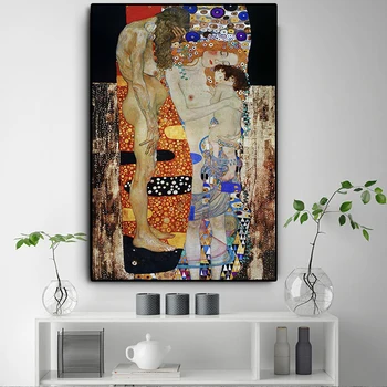 Trijų Amžiaus Moteris Gustav Klimt Naftos Tapyba ant Drobės, Plakatų ir grafikos Sienos Meno Nuotrauką Kambarį Namo Sienų Dekoras