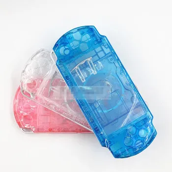 Trynimo/Aiškus Mėlyna /Aišku, Rausvos spalvos, Pilnas Korpusas su Lukštais Padengti Atveju PSP 3000 PSP3000 Žaidimų Konsolės Pakeitimas Su Logo