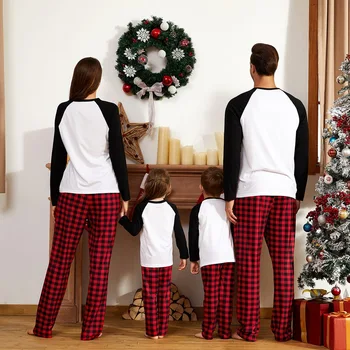 TUONXYE Šeimos Atitikimo Kalėdų Elnias Pižama Rinkinius, Tėvų-vaikų Apranga Kalėdos Moterų, Kūdikių, Vaikų Homewear naktiniai drabužiai Naujųjų Metų