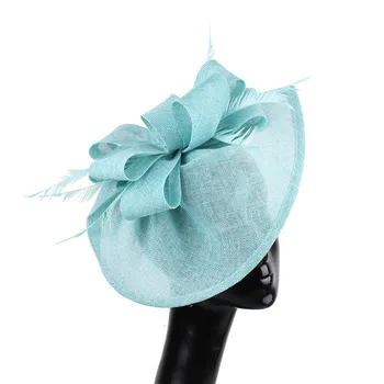 Turkio Imitacija Sinamay plunksnų šalis Fascinator skrybėlę millinery apdangalai, gril vestuvių vinjetė Proga 