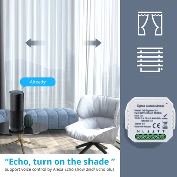 Tuya Smart Gyvenimo Zigbee Užuolaidų Įjunkite Modulio PROGRAMĄ Nuotolinio Valdymo Balsu Smart Home Užuolaidų Jungiklis Paramos Alexa / 
