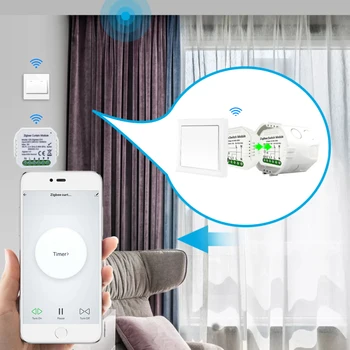 Tuya Smart Gyvenimo Zigbee Užuolaidų Įjunkite Modulio PROGRAMĄ Nuotolinio Valdymo Balsu Smart Home Užuolaidų Jungiklis Paramos Alexa / 