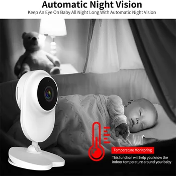 Tuya SmartLife HD 1080P WiFi Kūdikio stebėjimo Kamera Garso ir Judesio Aptikimo Temperatūra Built-in lopšinė CCTV Kameros Palaikymo 