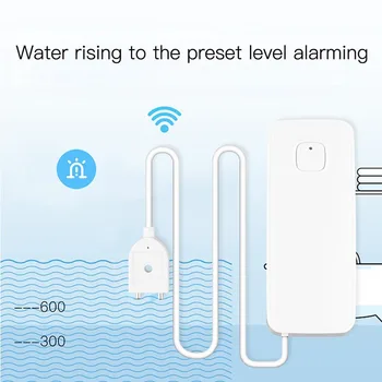 Tuya WiFi Smart Potvynių Jutiklis, Vandens Nuotėkio Jutiklis Potvynių Perpildymo Įspėjimo Apsaugos Signalizacijos Sistema Smart Gyvenimo App Nuotolinio Valdymo