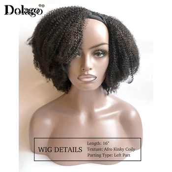 U Dalis Afro Keistą Garbanotas Perukas Žmogaus Plaukų Brazilijos Mergelių Plaukų Upart Perukai Gamtos 4B 4C Keistą Garbanotas Black Moteris Dolago