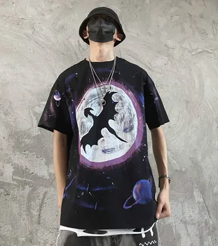 UNCLEDONJM Grafiti marškinėlius vyrų streetwear hip-hop marškinėliai Vyrams Hip-Hop Medvilnės Marškinėliai Homme Viršūnes tees DT130