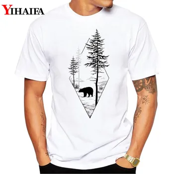 Unisex Moteriški Vyrai T-Shirt 3D Spausdinimo Padengia Medžio Miško Grafika Marškinėliai, sporto Salė Marškinėlius