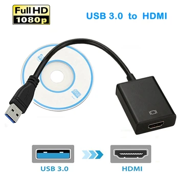 USB 3.0 HDMI 1080P Išorės Vaizdo Grafikos Kortelės Kabelio Adapteris Keitiklis Kabelis USB3.0 HDMI Multi Ekranas HDTV Adapteris