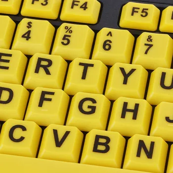 USB Laidinė Klaviatūra Didelis Juodas Laiškas Spausdinti Geltoną Mygtuką Klaviatūros, Skirtos Vyresnio amžiaus ir Žemos Vizija Klaviatūra