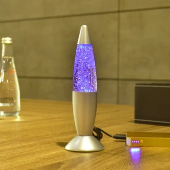 USB Mirksi Blizgučiai Lavos Lempa Atmosfera LED Keičiama Naktį Šviesos Lampara Lavos Dekoratyvinis