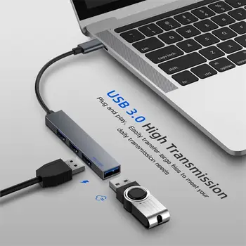 USB Type C) USB 3.0 HUB Keitiklis 4 Uostų Multi Splitter OTG Adapteris, Skirtas 