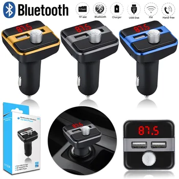 USB Įkroviklis 2.1 Bevielį Bluetooth Car MP3 Player FM Siųstuvas, Radijas, LCD 2 USB Rankas, Skambinkite Nemokama Automobilių Aksesuarai, laisvųjų Rankų