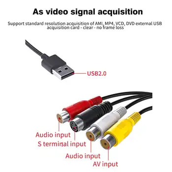 USB2.0 Nešiojamų Live Transliacijos Konverteris Plug And Play ABS TV Adapteris, Garso ir Vaizdo Kortelė Mini VHS Į DVD, PC Digitizes
