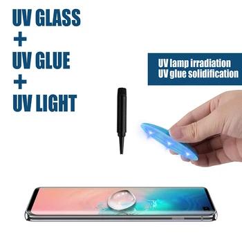 UV Klijai Grūdintas Stiklas Samsung Galaxy S8 S9 S10 S20 Plius 20 Pastaba 8 9 10 Lite Screen Protector For Samsung S20 20 Ultra Filmas