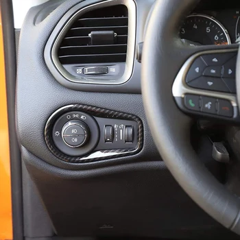 Už Jeep Renegade 2016-2020 ABS Anglies Pluošto Galvos šviesų Jungiklis Apdaila, Interjero Priedai, 1PC