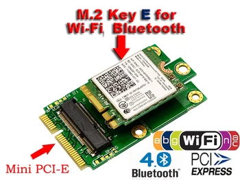 Už NGFF M. 2 MiniPCIE Klavišą E miniPCI-E mPCIE Lizdas PCIe + USB Adapteris Wifi + Bluetooth Mini Adapterį Kortelę Desktop Laptop