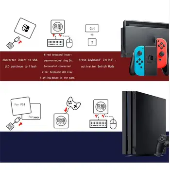 Už Nintendos NS jungiklis konverteris, skirtas Xbox Vienas Laidinė Klaviatūra pelė Jungiklis PS4 Pro Klaviatūros Adapteris keitiklis Keitiklis Hub