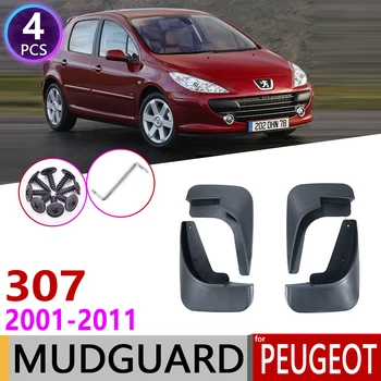 Už Peugeot 307 307sw 2001-2011 m. Mudflap Sparnas Mudguard Purvo Atvartais Guard Priedai 2002 2003 2004 2005 2006 2007 2008 2009 2010