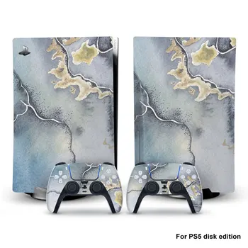 Už PS5 Disko Leidimas Kamufliažas Anglies Pluošto Decal Odos Lipdukas PlayStation 5 Konsolės ir 2 Valdytojams PS5 Priedai