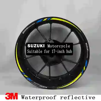 Už Suzuki GSXR750 motociklų ratų lipdukai vandeniui Atspindintis Ratlankių lipdukai Priekyje & Galiniai užsakymą vidinio ratlankio