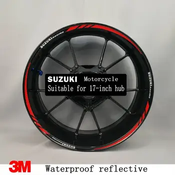 Už Suzuki GSXR750 motociklų ratų lipdukai vandeniui Atspindintis Ratlankių lipdukai Priekyje & Galiniai užsakymą vidinio ratlankio