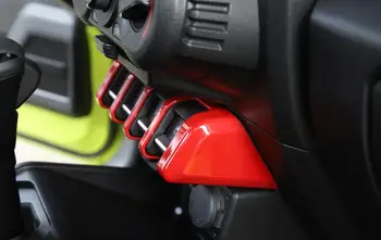 Už Suzuki Jimny 2019 2020 2021 Langų Pakėlimo mygtuką Dekoratyvinio Skydelio Dangtelį Apdaila Lipdukas Lipdukas Automobilių Reikmenys ABS Raudona Sidabro