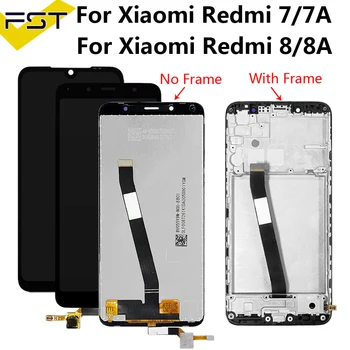 Už Xiaomi Redmi 7 Redmi 7A Redmi 8 Redmi 8A LCD Ekranas Su Jutikliniu Ekranu, skaitmeninis keitiklis Jutiklis Su Rėmo Su Rinkiniai