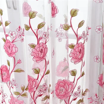 Užuolaidos Modernus Gėlių cortina vienspalviai voile Tiulio Užuolaidos para Kambarį užuolaidos para Miegamojo, Virtuvės quarto aklas 1pic