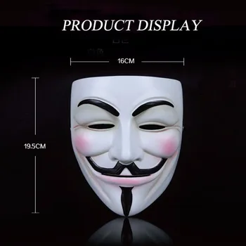 V for Vendetta Dervos Kaukė Anonimas Guy Fawkes Fancy Dress Suaugusiųjų Kostiumo Aksesuaras Šalies Cosplay Prieš Helovinas Kaukės