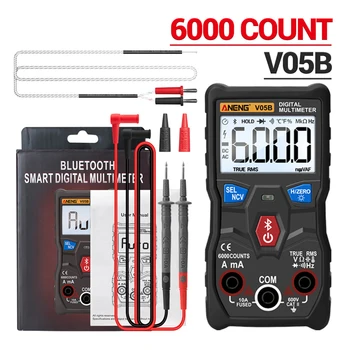 V05B Mini Skaitmeninis 6000 Skaičiuoja Profesinės Multimetras Analoginis AC/DC Srovės, Įtampos Testeriai True RMS 