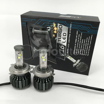 V16 LED ŽIBINTAI H4 Turbo 40w 3600lm H4 LED lemputė Visus į vieną automobilį led žibintų rinkinį COB GLOWTEC
